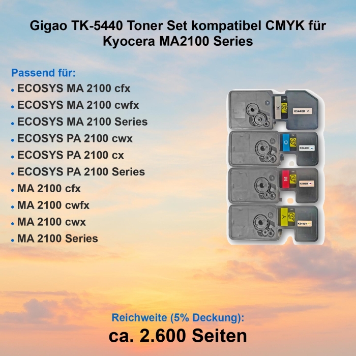 Gigao TK-5440 Toner Set kompatibel CMYK für Kyocera MA2100 Series