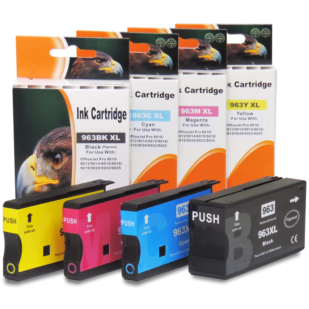 D&C HP 963XL Kompatibel 4er Set Tintenpatronen für HP OfficeJet Pro 9010 Serie - Hohe Reichweite