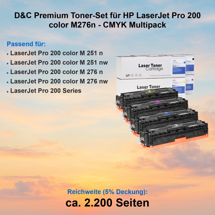 D&C Premium Toner-Set für HP LaserJet Pro 200 color M276n - CMYK Multipack