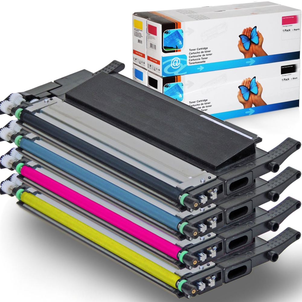 D&C Toner-Set für Samsung CLX-3305FN - 4 Farben Multipack (Schwarz 1.500 Seiten, Farben je 1.000 Seiten)