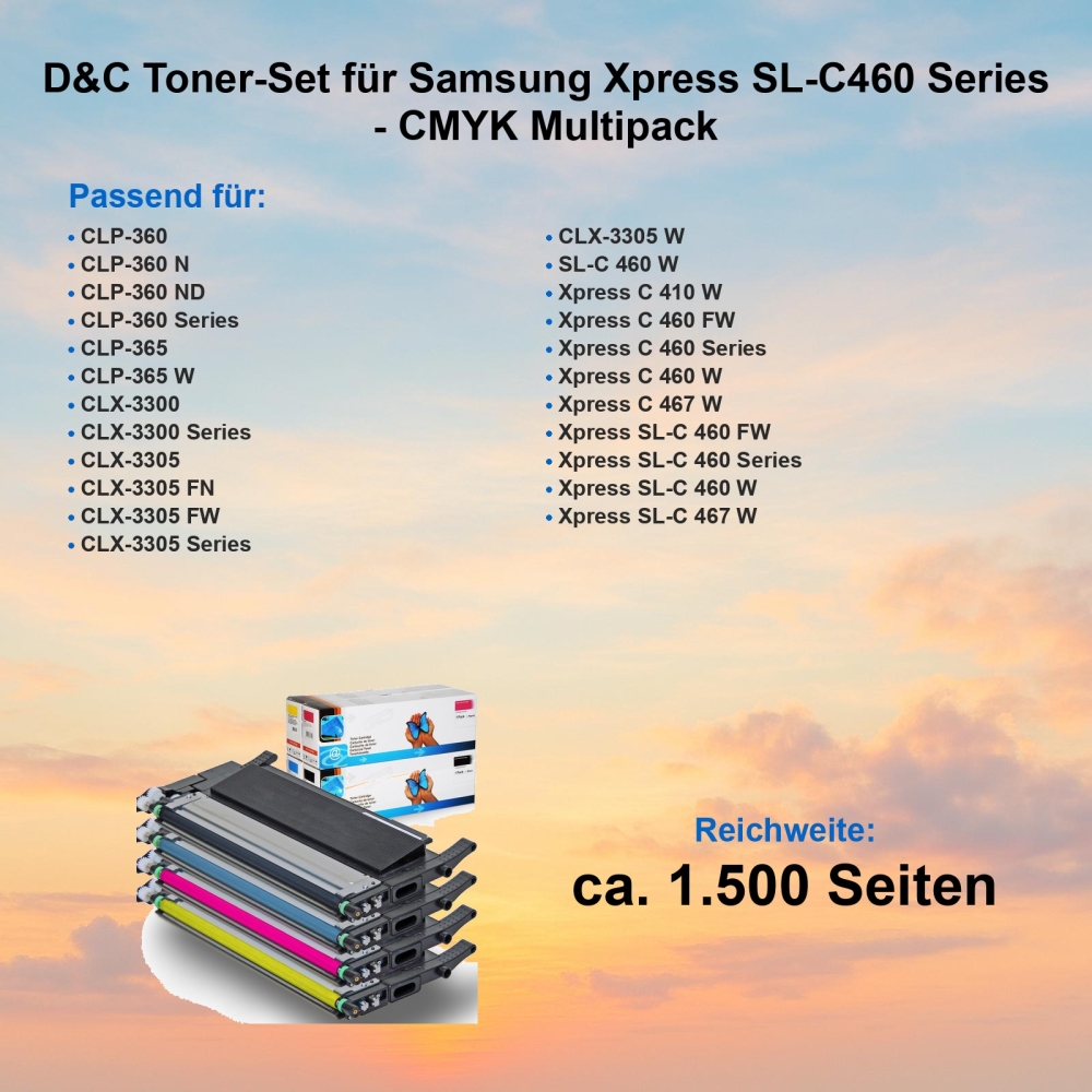 D&C Toner-Set für Samsung Xpress SL-C460 Series - CMYK Multipack