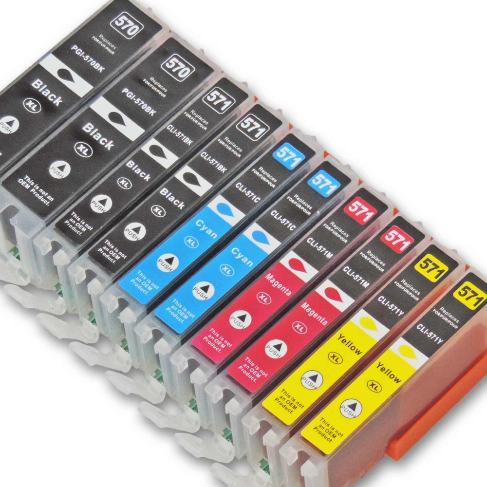 D&C 10er Set Tintenpatronen für Canon Pixma MG5750 - CLI-571 XL & PGI-570 XL Multipack