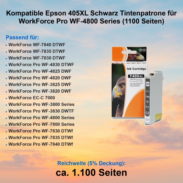 Kompatible Epson 405XL Schwarz Tintenpatrone für...
