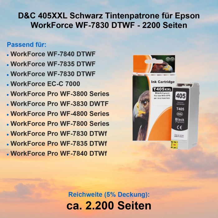 D&C 405XXL Schwarz Tintenpatrone für Epson...