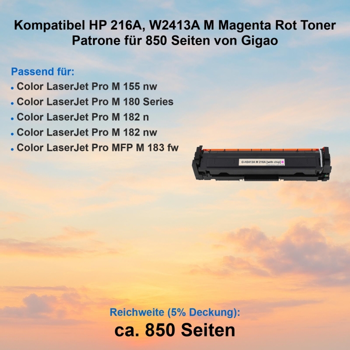 Kompatibel HP 216A, W2413A M Magenta Rot Toner Patrone...