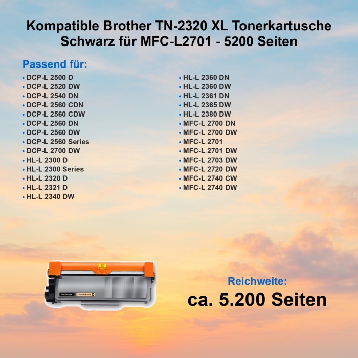 Kompatible Brother TN-2320 XL Tonerkartusche Schwarz...