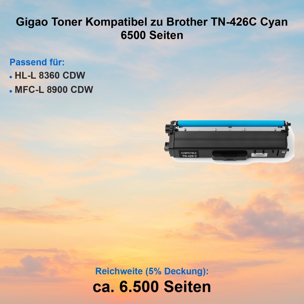 Gigao Toner Kompatibel zu Brother TN-426C Cyan 6500 Seiten