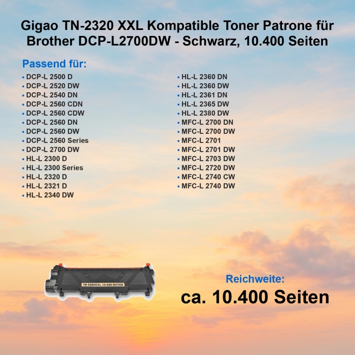 Gigao TN-2320 XXL Kompatible Toner Patrone für...