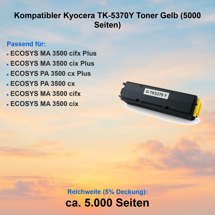 Kompatibler Kyocera TK-5370Y Toner Gelb (5000 Seiten)
