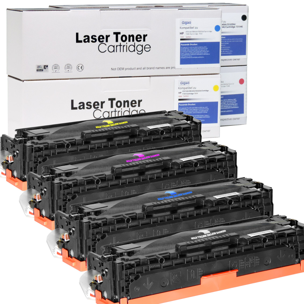 Kompatibles HP 128A Toner-Set für LaserJet Pro CM1412fn - 4 Farben (CE320A/CE321A/CE322A/CE323A)