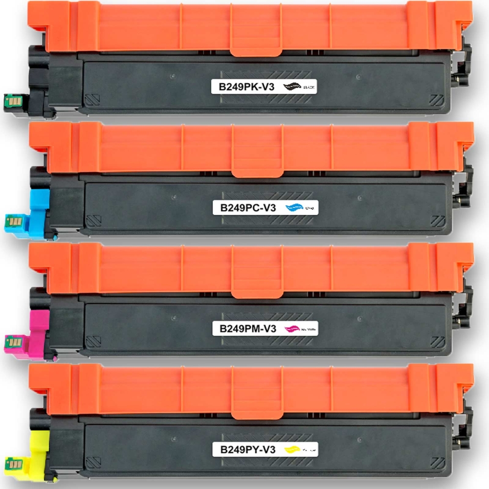 Kompatible Toner für Brother MFC-L8300 Series - TN-249XL 4 Toner Sparset XXL-Reichweite 4.500 Schwarz, 4.000 Seiten je Farbe