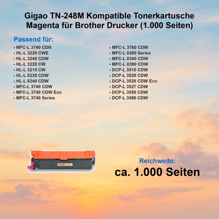 Gigao TN-248M Kompatible Tonerkartusche Magenta für...