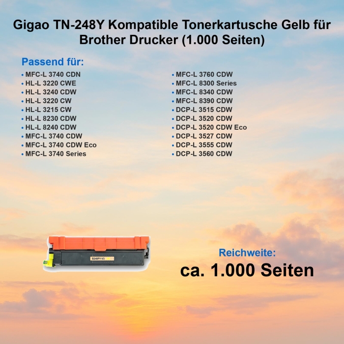 Gigao TN-248Y Kompatibel Tonerkartusche Gelb für...