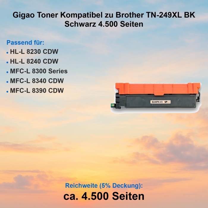 Gigao Toner für Brother MFC-L8340CDW TN-249XL BK...