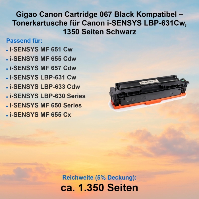 Gigao Canon Cartridge 067 Black Kompatibel –...