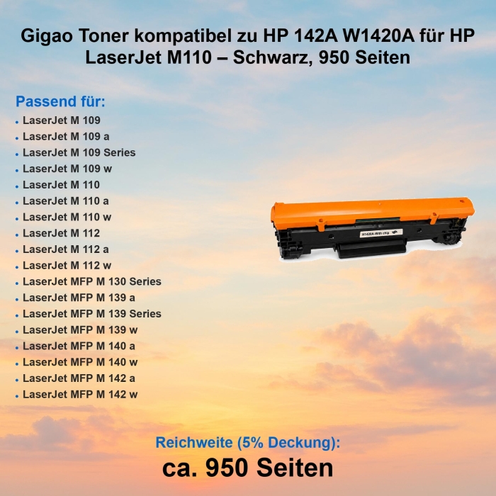 Gigao Toner kompatibel zu HP 142A W1420A für HP...