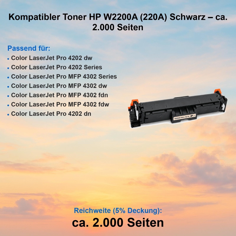 Gigao W2200A Toner kompatibel HP 220A Schwarz