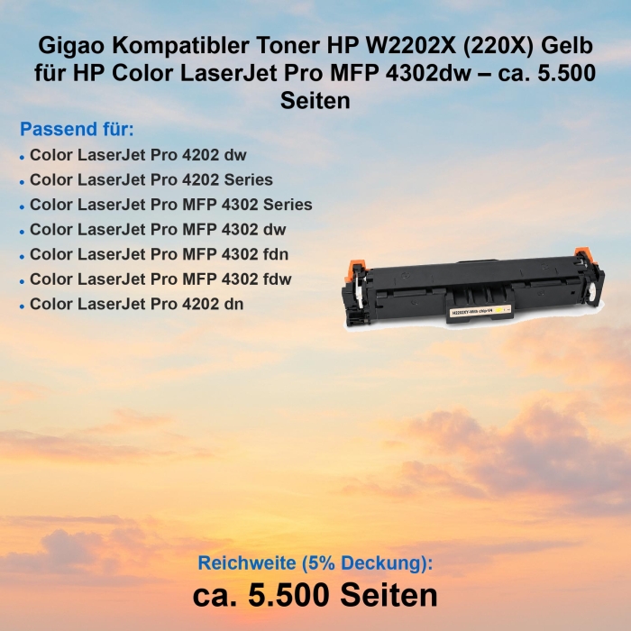 Gelb Toner für HP LaserJet Pro MFP 4302dw kompatibel...