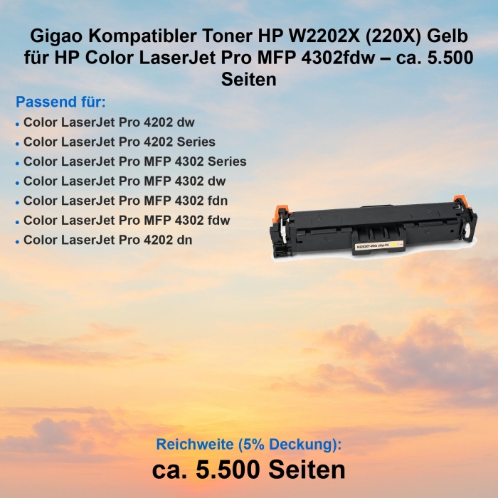 Gelb Toner für HP LaserJet Pro MFP 4302fdw...