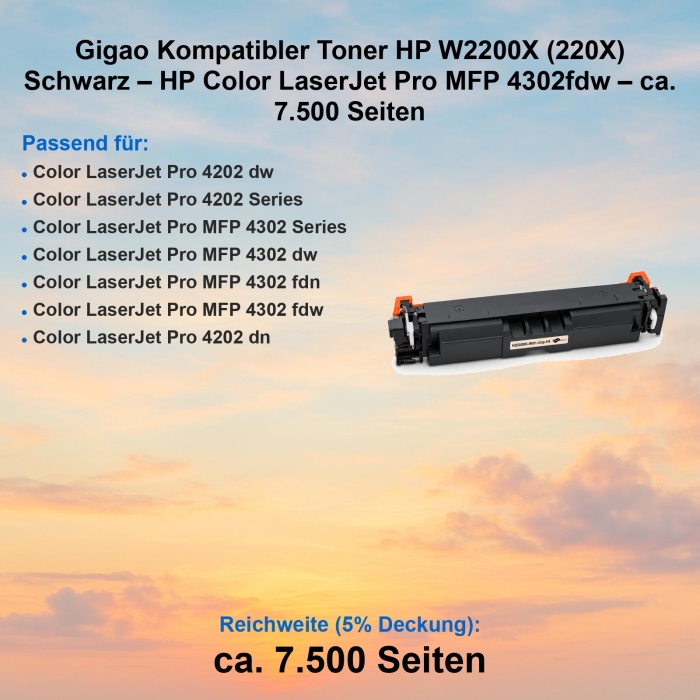 Schwarz Toner für HP LaserJet Pro MFP 4302fdw...