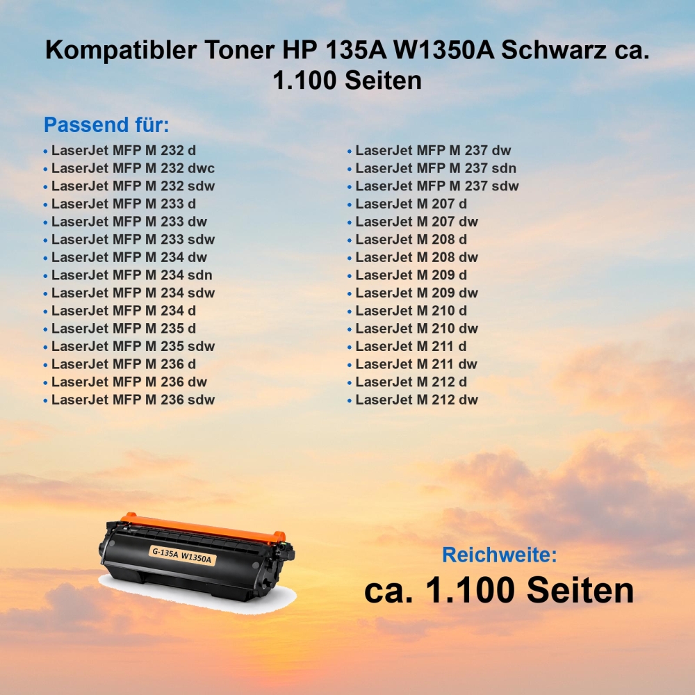 Gigao Toner W1350A kompatibel HP 135A 1.100 Seiten