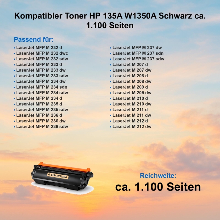 Gigao Toner W1350A kompatibel HP 135A 1.100 Seiten