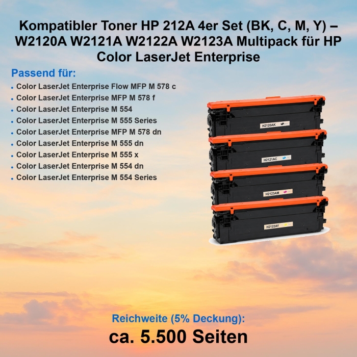 Kompatibler Toner HP 212A 4er Set (BK, C, M, Y) –...
