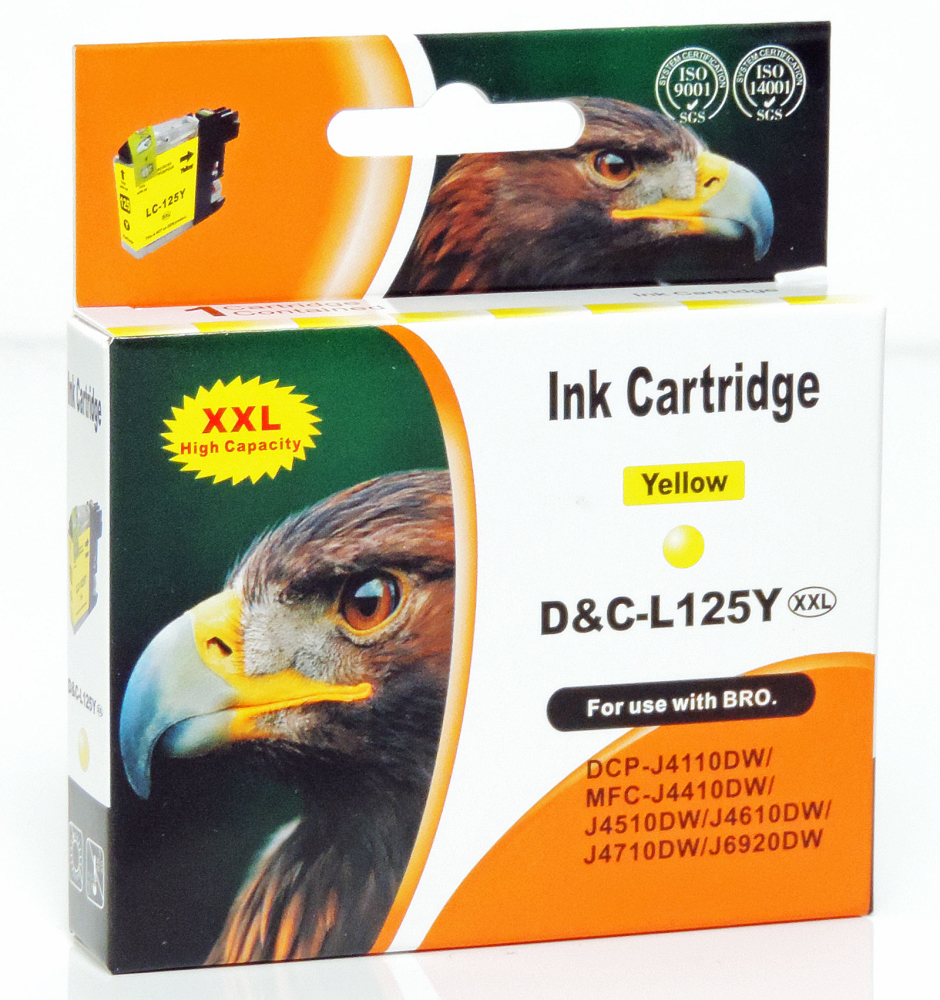 Kompatibel Brother LC-125 XXL Y Yellow Gelb Druckerpatrone für 1.200 Seiten von D&C