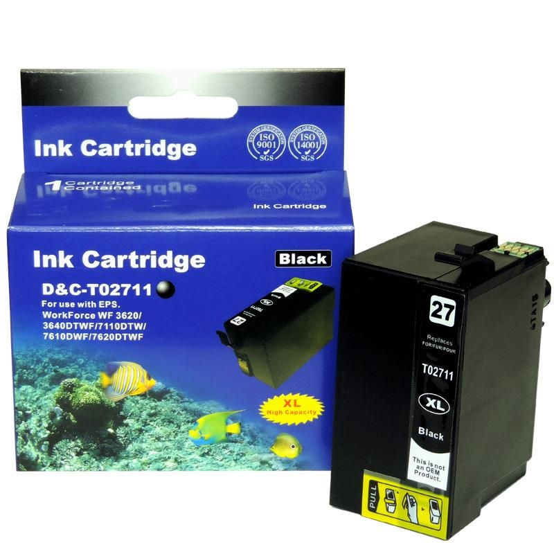 Kompatibel 4er Set Epson Wecker, T2715, 27XL, C13T27154010 Druckerpatronen Tinte von D&C