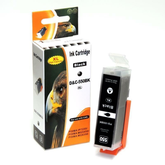 Kompatibel Canon 6431B001, PGI-550 XL PGBK Schwarz Black pigmentiert Druckerpatrone für 625 Seiten von D&C