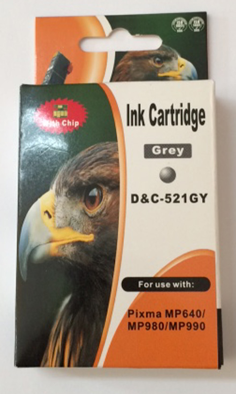 Kompatibel Canon 2937B001, CLI-521 GY Grau Grey Druckerpatrone für 1.400 Seiten von D&C