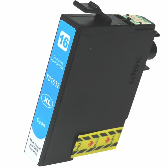 Tintenpatrone kompatibel Epson 16XL, Füller, T1632, C13T16324010 C Cyan Blau Druckerpatrone für 450 Seiten von D&C