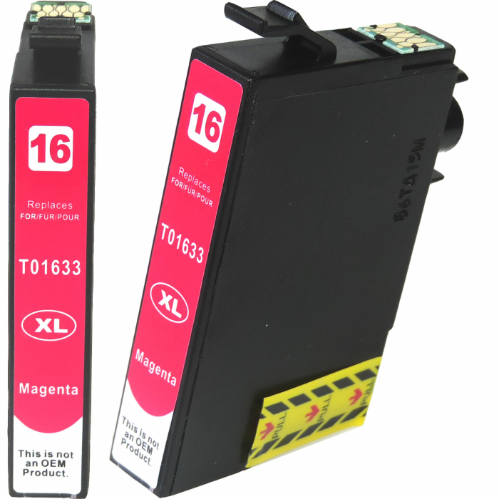 Tintenpatrone kompatibel Epson 16XL, Füller, T1633, C13T16334010 M Magenta Rot Druckerpatrone für 450 Seiten von D&C