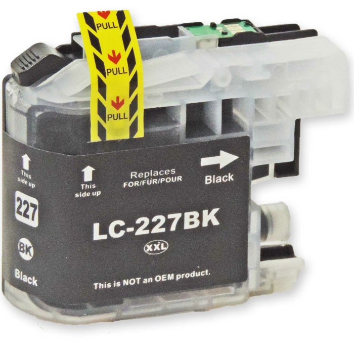 Kompatibel Brother LC-227 XXL BK Black Multipack 4 schwarze Druckerpatronen je 1.200 Seiten von D&amp;C