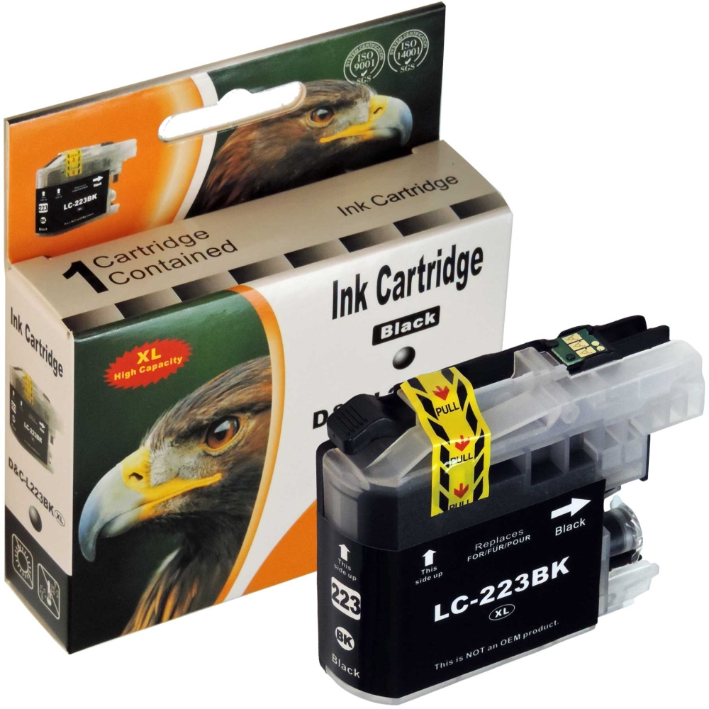 Kompatibel Brother LC-223 XL BK Schwarz Black Druckerpatrone für 550 Seiten von D&C